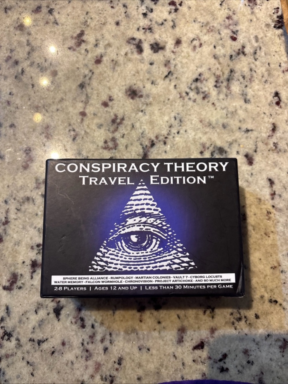 Conspiracy Theory Travel Edition Card Game - Black & Blue